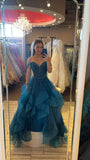 Romantic Ball Gown Off The Shoulder Tulle With Appliques Long Prom Dresses Senior Graduation Dance Evening Outfits HZ0311