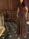 customized Prom Dresses Khaki Birthday Saudi Arabic Evening Gowns Short Sleeves Formal Women Prom Dresses Online HZ0311