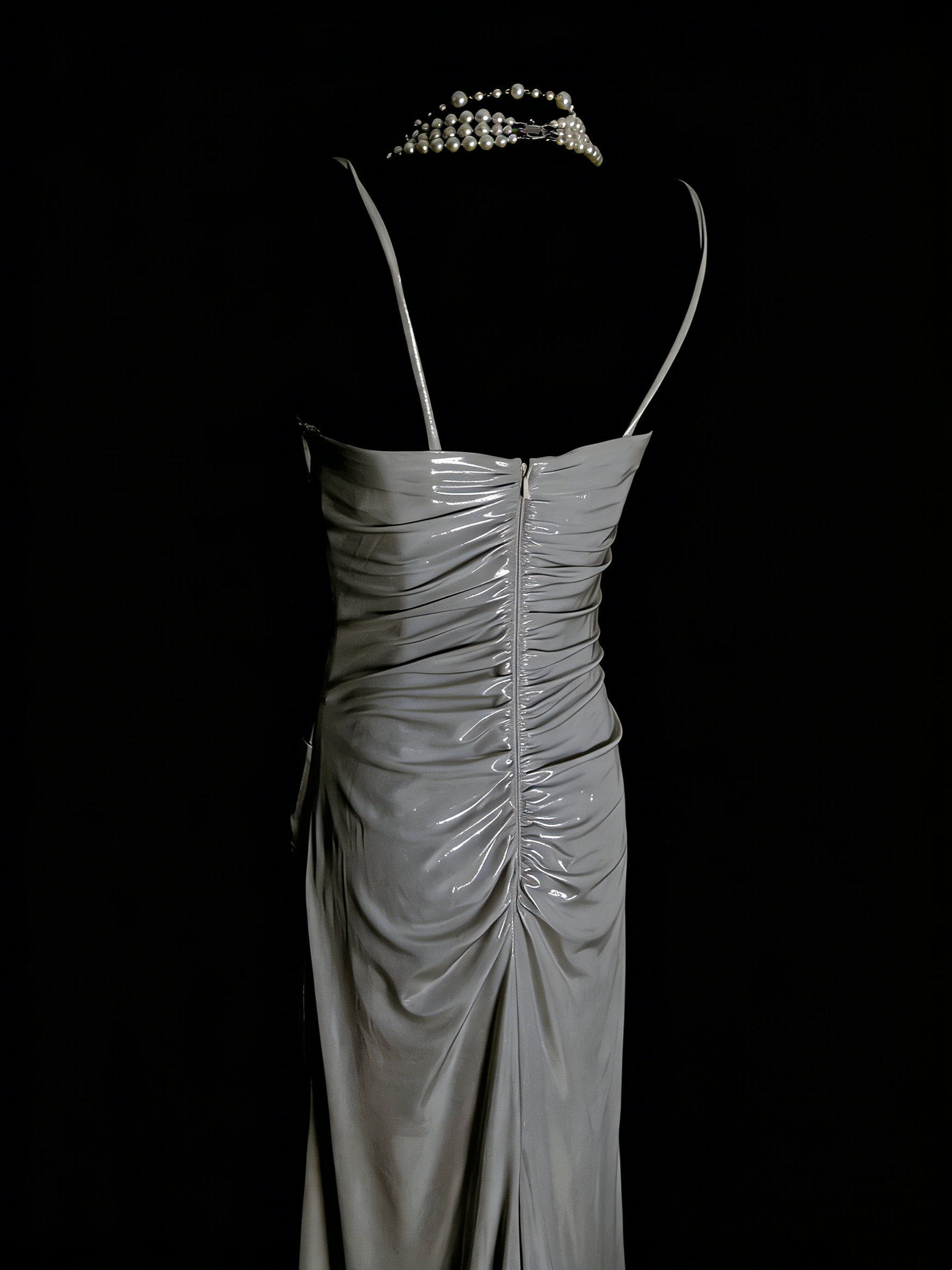 Simple A Line Spaghetti Strap Grey Senior 80s Prom Dresses High School –  wawxrj