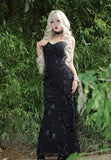 Spaghetti Straps Floral Long Prom Dresses Sheath Sexy Party Dress For Teens HZ0311