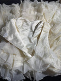 Timeless Women's Mermaid Sweetheart Sleeveless White Chiffon Tiered Pleated With Beads Lace Long Vintage 1920s Wedding Dresses HZ0311