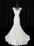 Vintage Wedding Gowns Brides Dresses 1950s 1940s Mermaid Scoop Lace With Beads White Petite/Plus Size Bridal Gown For Women HZ0311