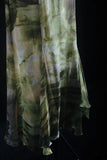 Vintage Prom Dresses 90s Formal Mermaid Halter Floral Green Mid Length Chiffon Party Gowns Prom Dresses HZ0311