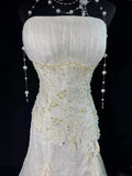 Wedding Dresses Strapless Drop Waist 1950s 1940s Mermaid Strapless Lace Tulle With Appliques White Petite/Plus Size Bridal Gown For Women HZ0311