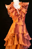 Vintage 90s Mermaid V Neckline Tiered Layers For Women Party Dresses Long Prom Dress 20th Birthday Gowns HZ0311