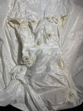 Simple Mermaid Off The Shoulder With Short Sleeves White Lace Tiered Long Vintage Fitted 1920s Wedding Dresses HZ0311