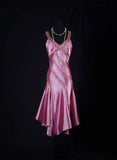 Vintage 1950s Formal Mermaid Halter V Neck Pink Knee Length Short Pleated Satin With Beads Sleeveless Prom Dresses Party Formal Gowns HZ0311