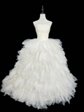 Retro Ball Gown Strapless Tulle Layers Style Long 1950s Inspired Wedding Dress Bride Gowns Wedding Dresses HZ0311