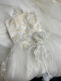Retro Style Wedding Dresses Ball Gown Strapless Plus Size 1980s Lace Vintage Long Wedding Dress Bride Gowns HZ0311