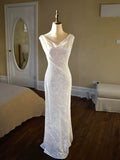 Vintage 1950s A Line Cowl Neck White Floral Lace Prom Dresses Inspiration Long Party Evening Dress 18th Birthday Outfits HZ0311