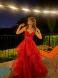 Vintage Ball Gown Spaghetti Straps Navy Blue Tulle Long Prom Dresses Inspiration Party Dress Prom Gowns HZ0311
