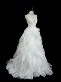 Vintage Ball Gown Spaghetti Strap Sleeveless White Fitted Long Wedding Dress Bride Gown Wedding Dresses HZ0311