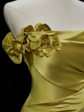 Elegant Mermaid Off The Shoulder Satin Green Long Prom Dresses Impress 18th Birthday Outfits Prom Gown HZ0311