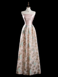 Retro A Line Strapless Pink Satin Prom Dresses Impress 18th Birthday Outfits Prom Gown HZ0311